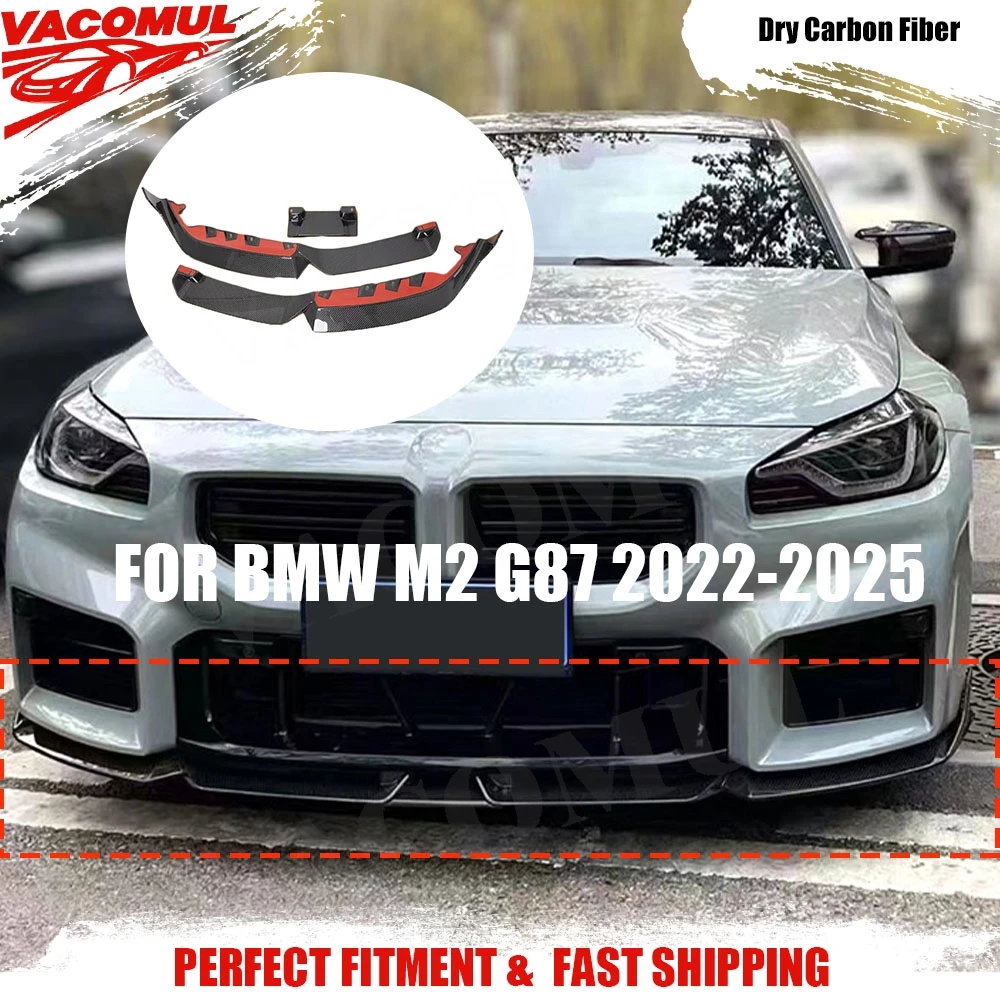 

VACOMUL сухой карбоновый передний бампер из 3 шт. для BMW M2 G87 2022-2025, спойлер на голову, автомобильные аксессуары, высокое качество