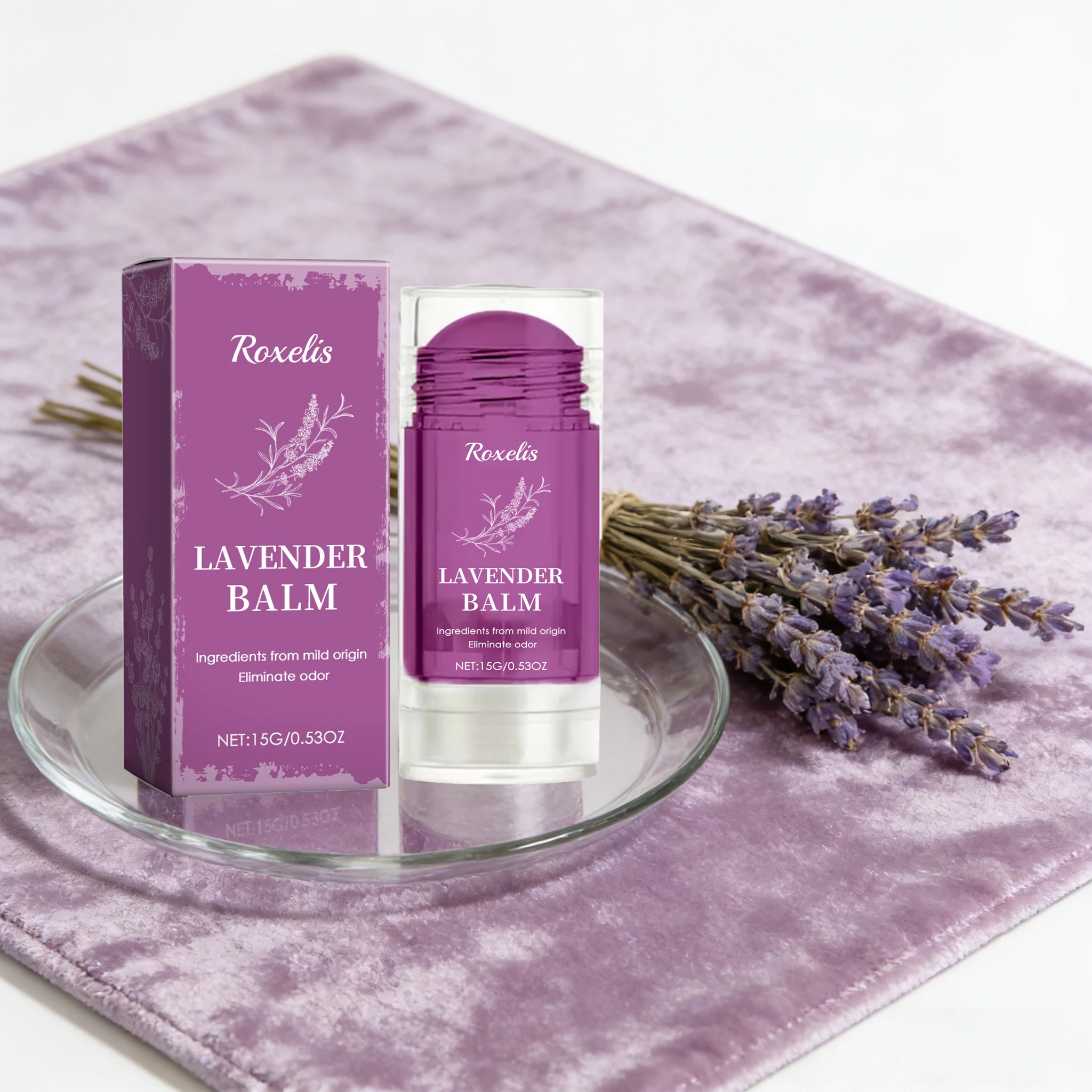

15G Lavender Solid Perfume Portable Women Floral Fragrance Long Lasting Light Scent Eliminate Sweat Odor Natural Soild Deodorant