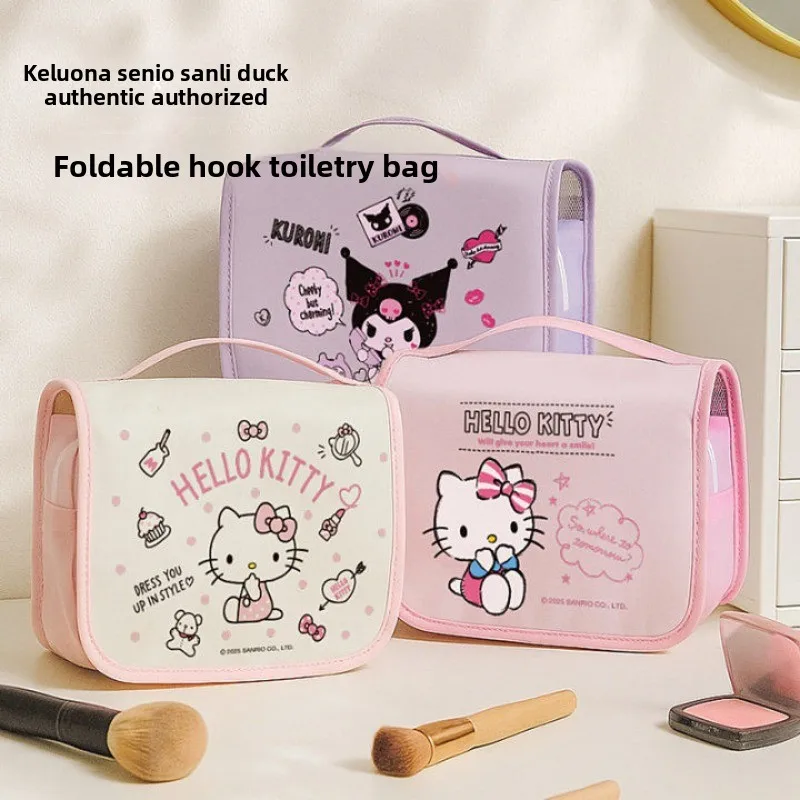 

Large Capacity Hello Kitty Hanging Toiletry Cosmetic Bag Portable Travel Storage Organizer Waterproof Cartoon Handbag