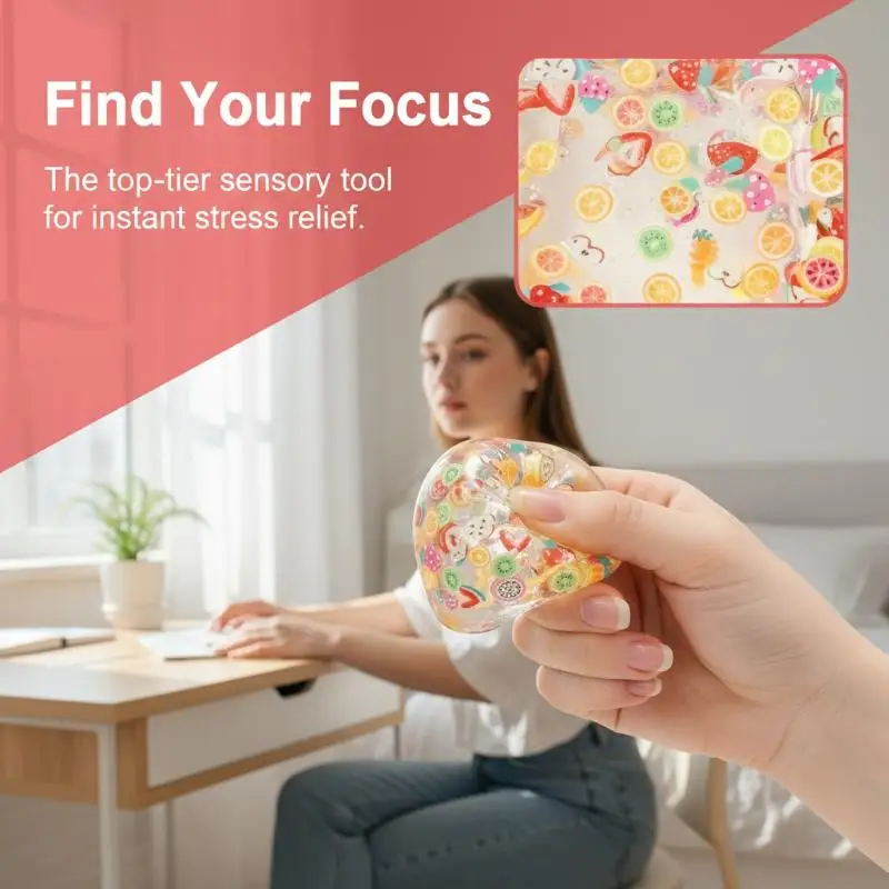 1/2Pcs Kawaii Fruit Shaped Square Maltose Squeeze Toy Stress Relief Venting Tool for Kids Classroom Reward Gift