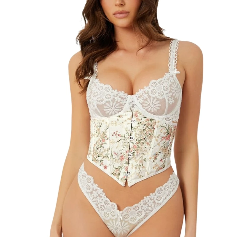 Ceinture taille à lacets pour femmes, Corset à Floral brodé, taille haute élastique, amincissant, façonnant le corps