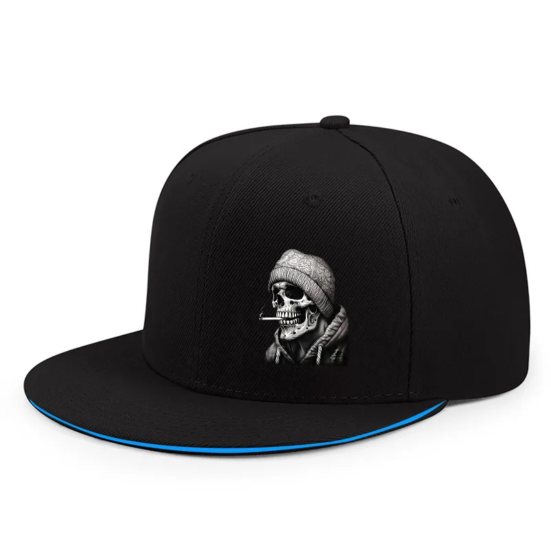 Unisex Schädel Skelett Druck Snapback Cap Frühling Herbst Hip-hop Flache Krempe Einstellbar Casual Baseball Caps Sonnenschutz Hut Gorras – Detail 2