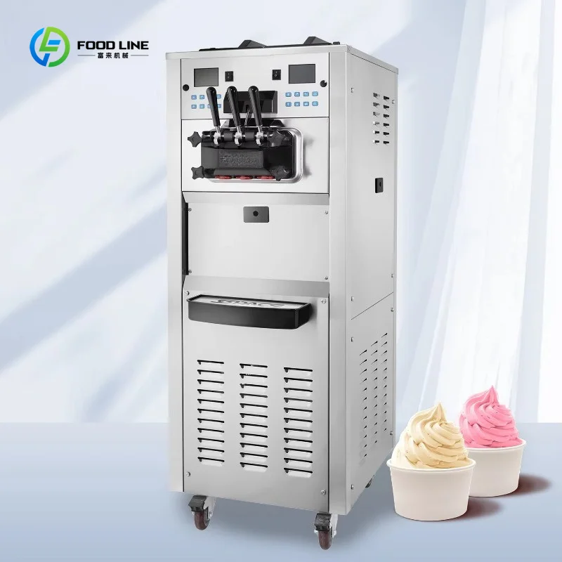 Gravity Feed Commercial Soft Ice Cream Machine High Capacity for Dessert Shop Use Custom
