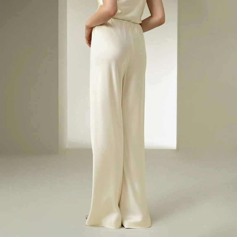 Tsiisd Casual Satin Women's Pants Commuting Solid High Waist Fashion Elegant Straight-Leg Pants Trousers New Women's Pants 2026