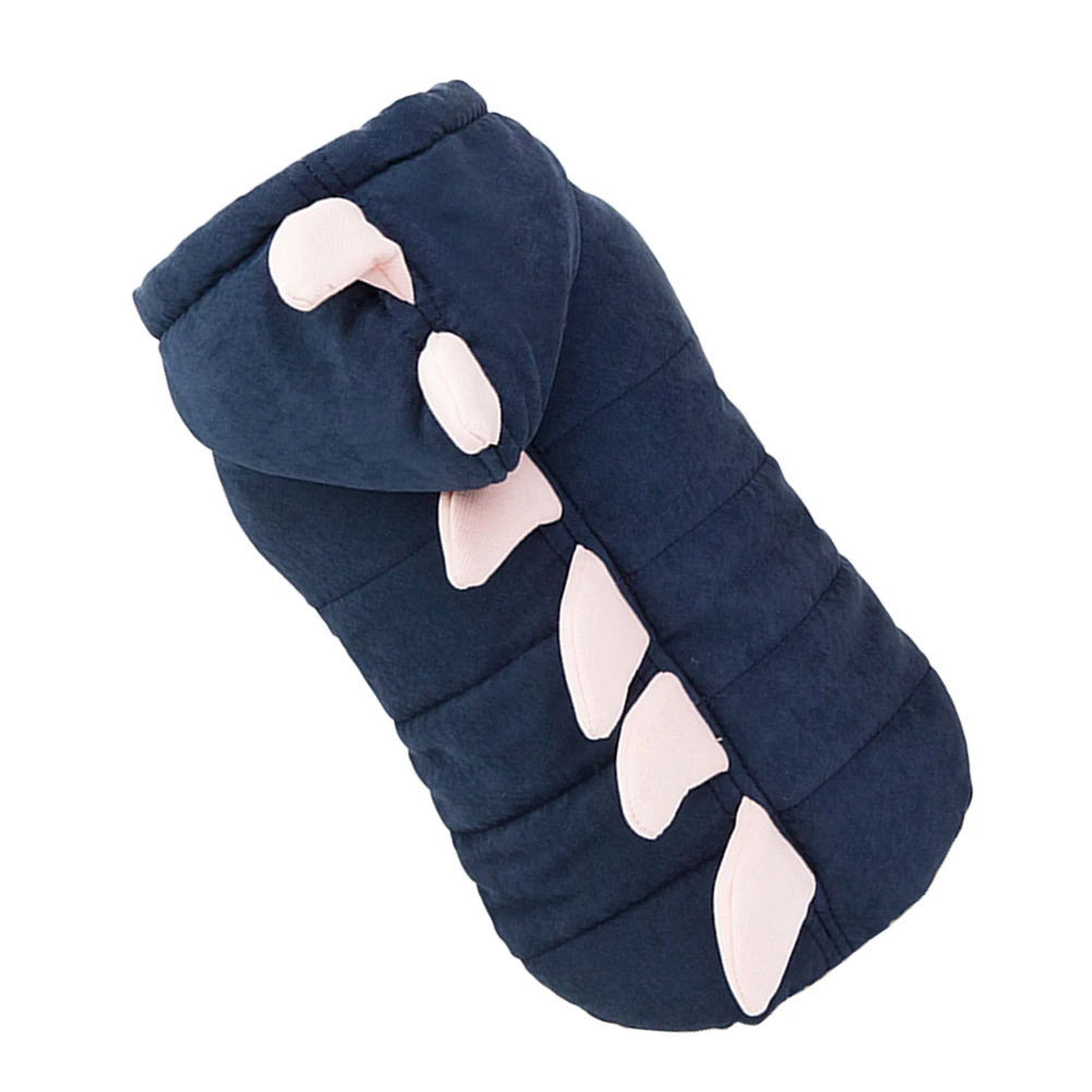 

Dinosaur Hooded Coat Cotton Clothes Warm Puppy Costume Autumn Spring Outdoor Halloween Party Size Xl Dark Blue Apparel Coats Pet