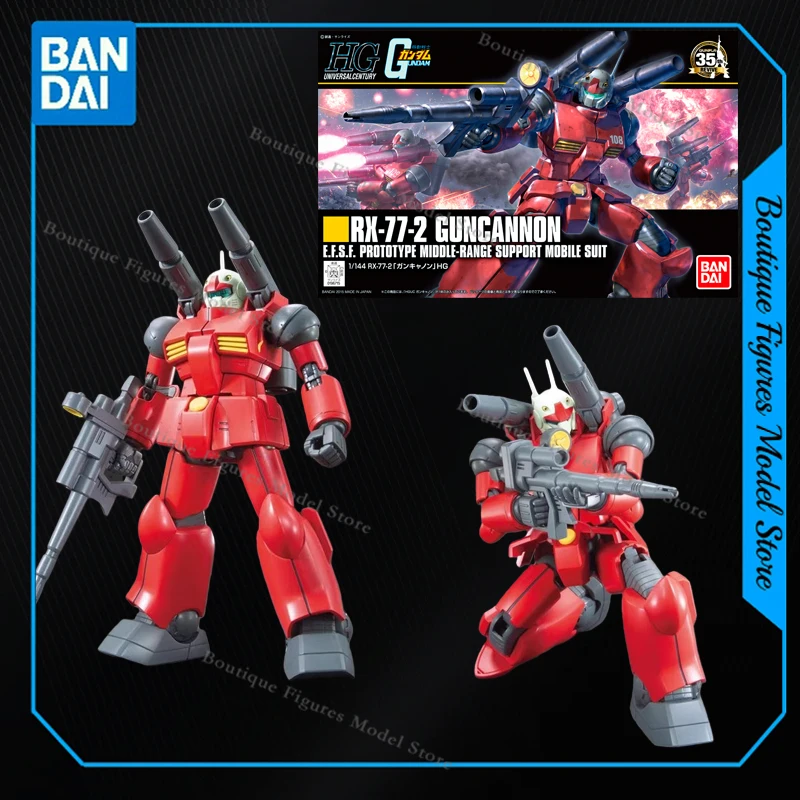 

Bandai Original HG RX-77-2 GUNCANNON GUNDAM Action Anime Figures Assembly Model Collection Gift Kids Toys