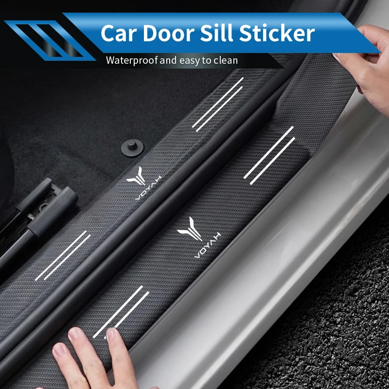 Cubierta protectora embellecedora de alféizar de puerta, tira adhesiva, Protector de alféizar, pegatina automática para Dongfeng Voyah Free Dreamer 2021 2022 2023