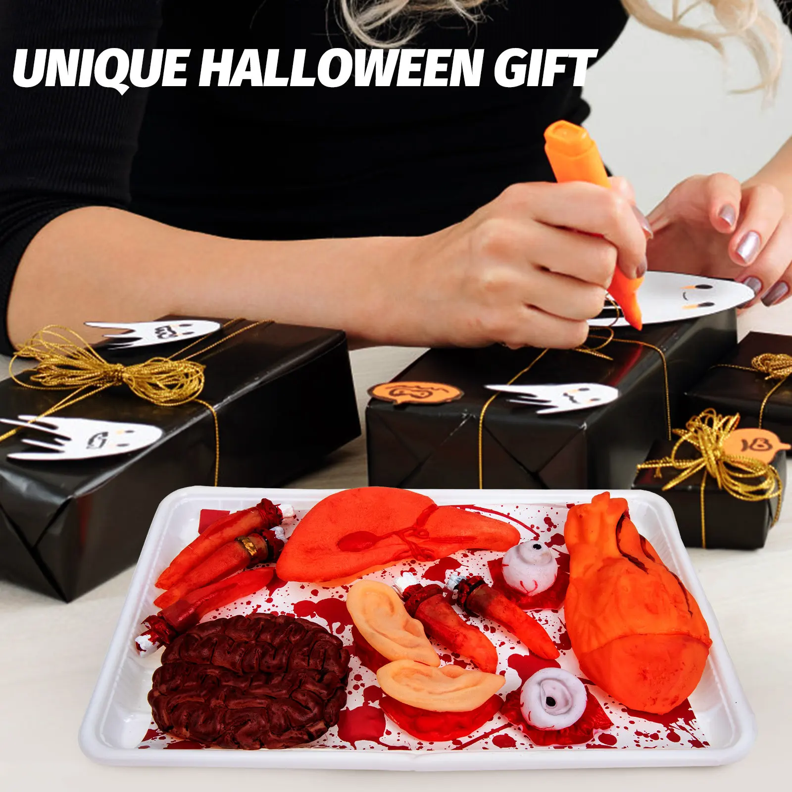 

Набор: Имитация обезглавленной руки для Хэллоуина, кровавые муляжи частей тела, страшный декор для дома с привидениями