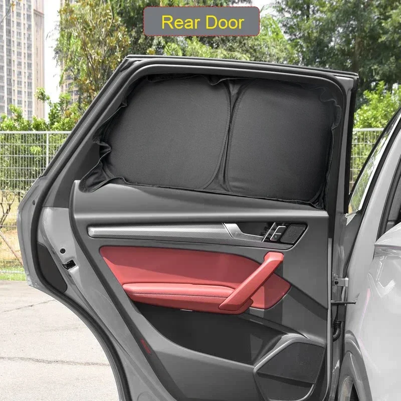 Car Black Windows Privacy Sunshade Anti-UV Heat Insulation For Audi Q5 FY 2018-2024 Protect Cover Interior Accessories 5