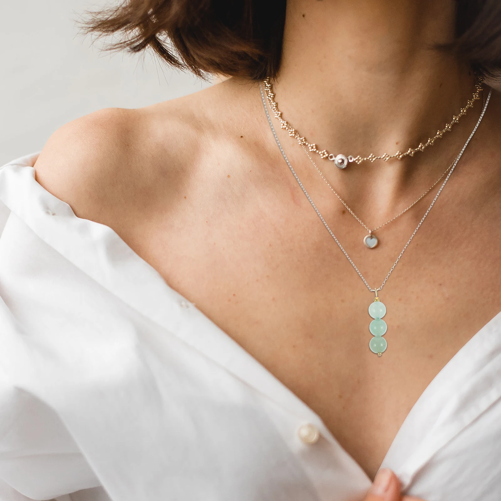 

Charm Necklace Necklaces for Women Crystal Beaded Pendants Light Miss