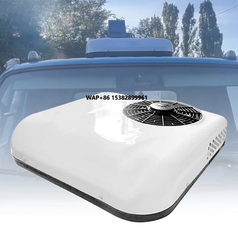 مكيف هواء مثبت على السطح 12 فولت تيار مستمر 12 فولت 24 فولت مكيف هواء لوقوف السيارات الكهربائية لسيارة فان شاحنة حافلة قافلة