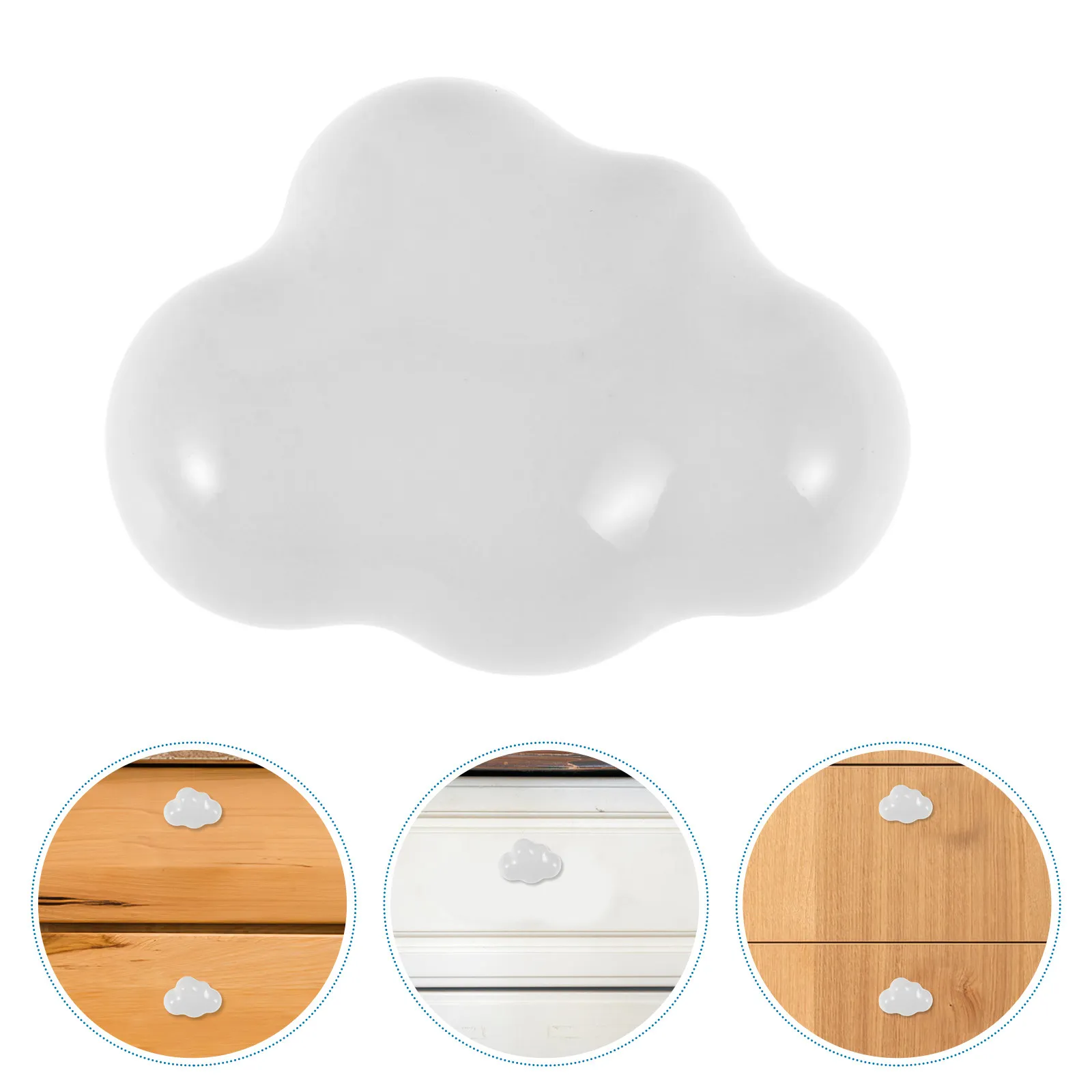2Pcs Elegant Cloud Shaped Ceramic Cabinet Knobs Drawer Pulls for Kitchen Bathroom Office Bar Ktv Hotel Modern Furniture Decor