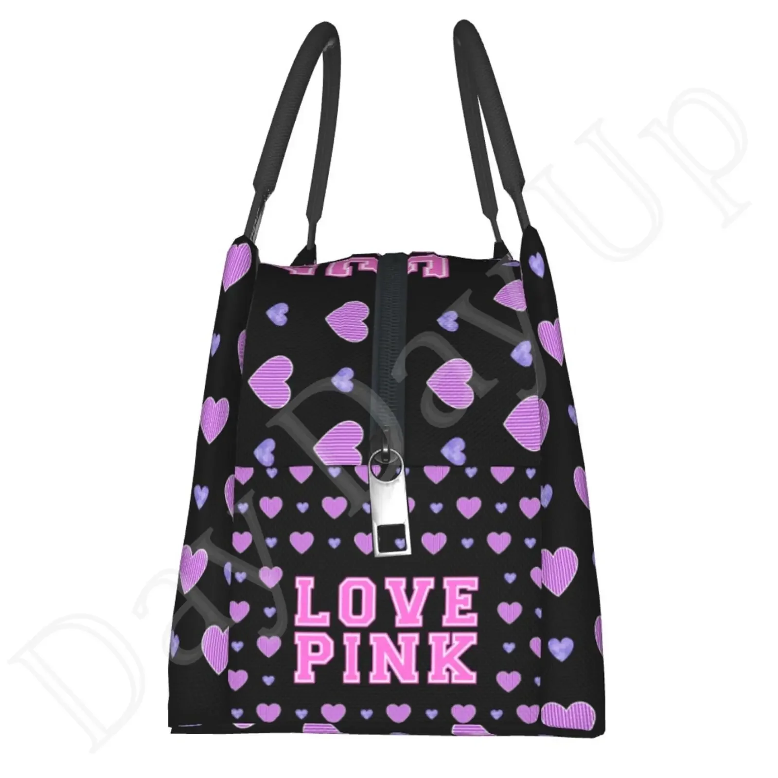 I Love Pink Insulated Lunch Bag Food Bag Women Lunch Bag for Work Tote with Lunch Bag Kawaii Girl Shcool Picnic Office Cute Bag