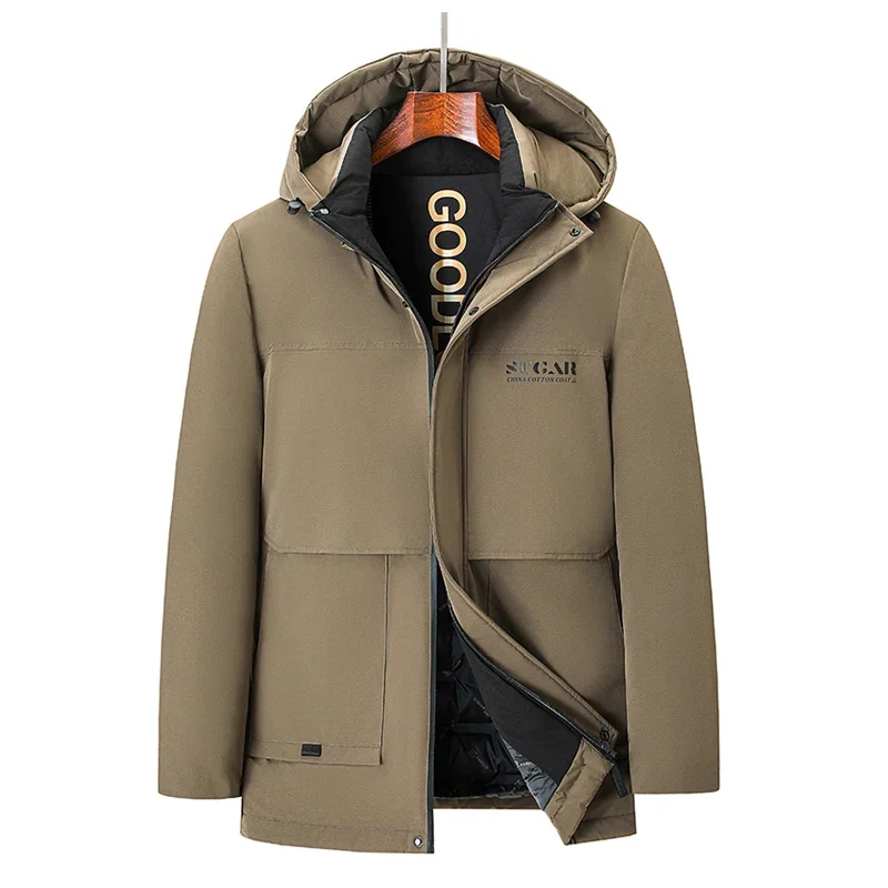 

Windproof Warm Parkas Men Thicken Hooded Windproof Outwear Slim Fit Hoodies Coats Cotton Outwear Waterproof Windproof Parkas