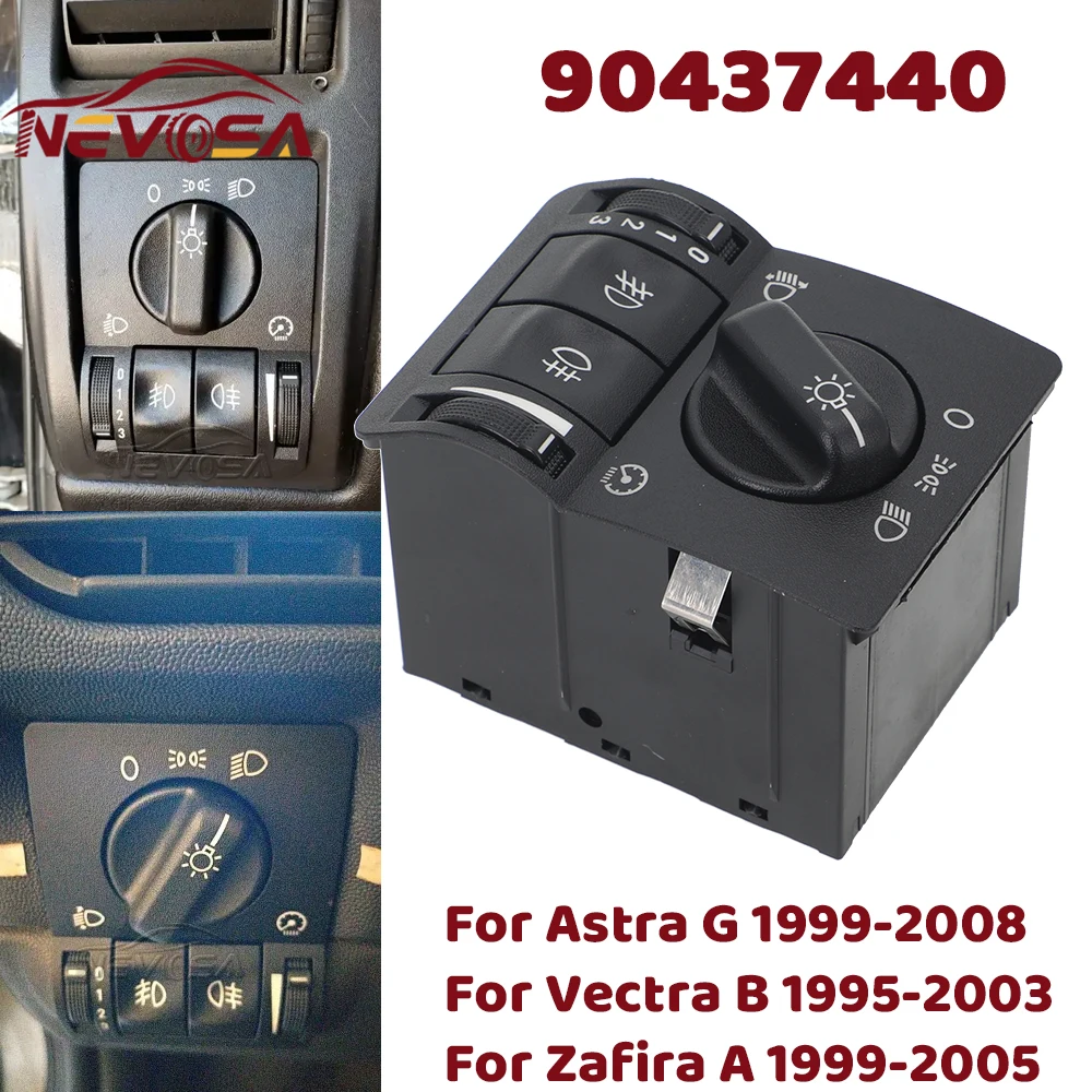 For Opel Astra G 1999 Vectra B 1995 Zafira A 1999 Headlight Fog Light Lamp Control Switch Dimmer Adjustment 90437440