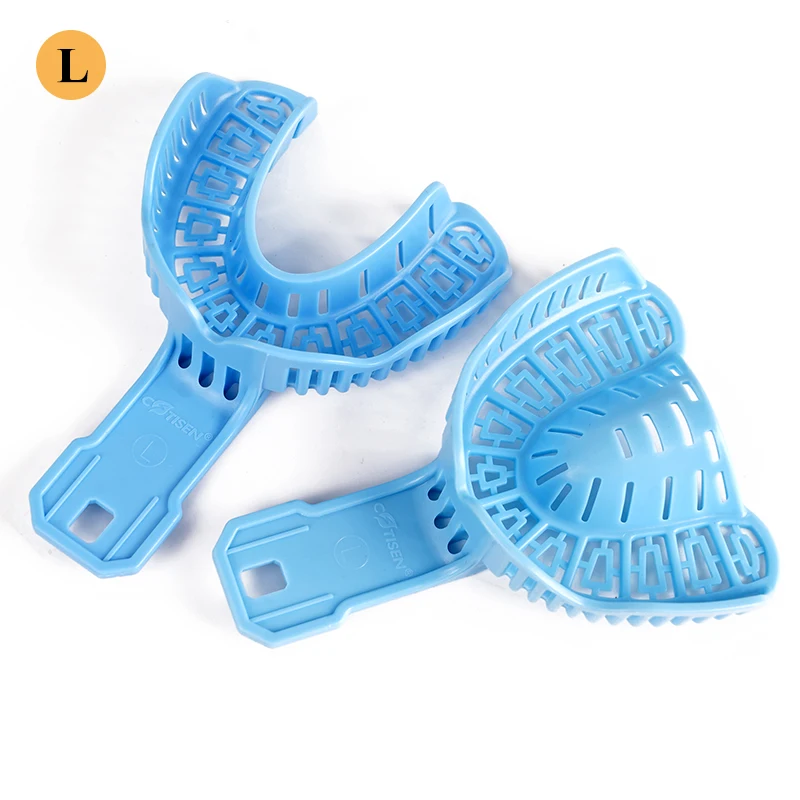 3 Pairs Dental Implant Tray Plastic Teeth Holder Full Mouth Partial Mold Tray Disposable Impression Trays S/M/L Dentist Tools