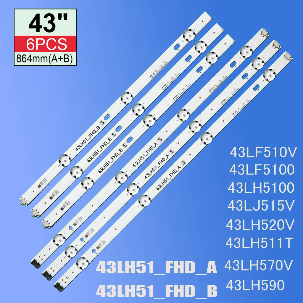 LED de retroiluminación, accesorio para 43LH513V 43LH590V 43LF510V 43LF5100 43LH5100 43LH5700 43LH570A 43LH520V 43LH590 43LH510V 43LH570V, 10TV