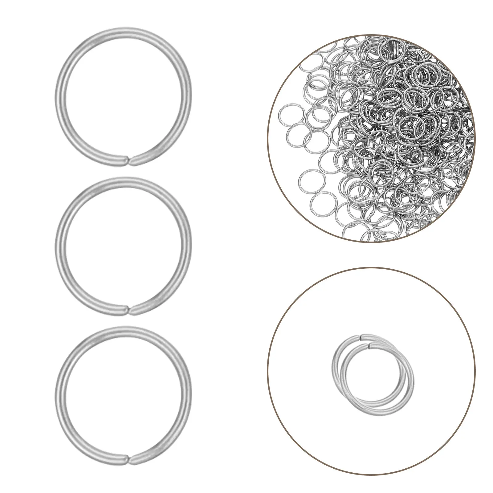 1000Pcs Open Jump Rings Stainless Steel Jewelry Findings 10Mm Split Round Connectors DIY Bracelet Necklace Earring Craft