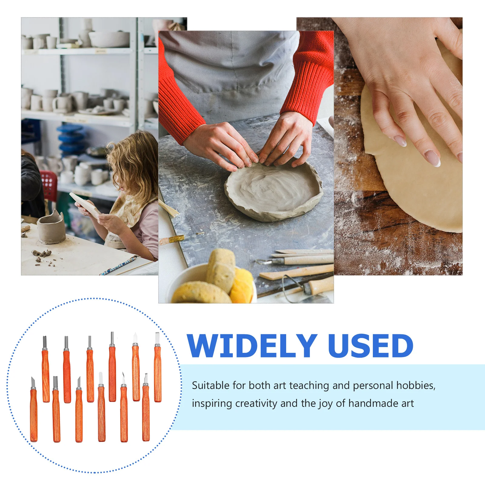 1 مجموعة 1 مجموعة أدوات نحت الخشب: المهنية نحت طقم السكاكين للخشب الطين النحت تبييض الأزاميل عدة Diy بها بنفسك الفن الحرفية #2