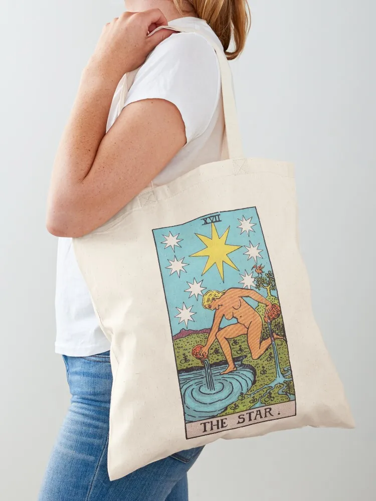 Tarot - The Star Card Tote Bag foldable reusable bag tote bag men shopping bags foldable