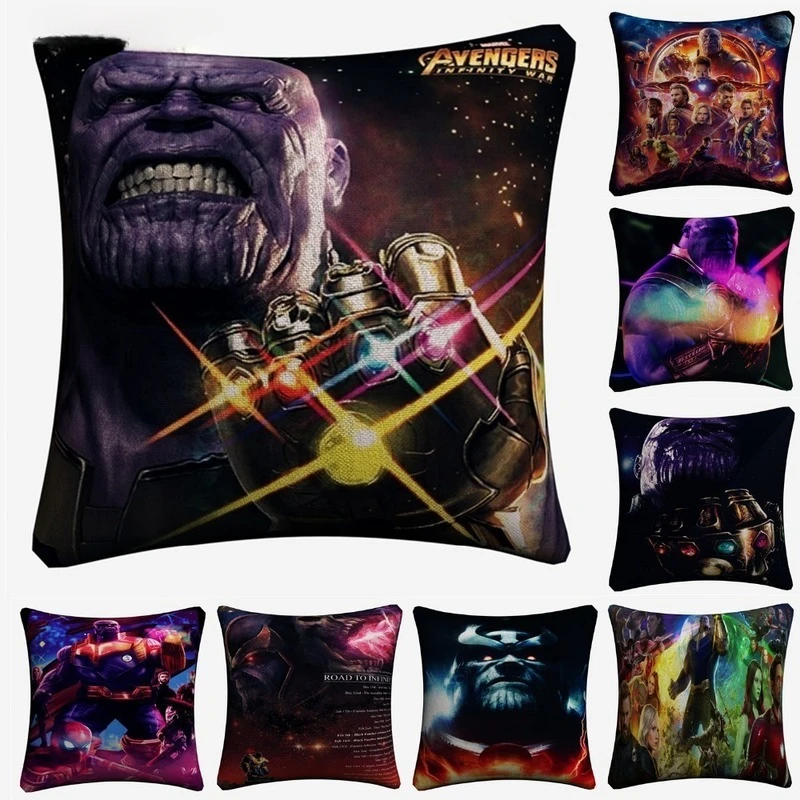 Avengers Movie Images Linen Soft and Comfortable Pillowcase Size 45cmx45cm Home Bedroom Office Hotel Car Decoration Pillowcase .