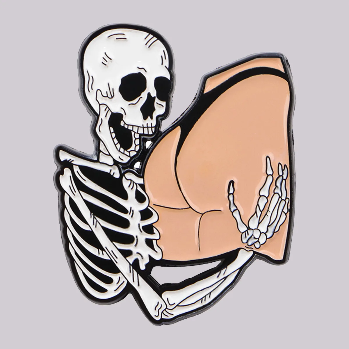 Funny Skeleton Enamel Pin Humorous Brooch Pines Lapel Pins Badge on Backpack Clothing Accessories Jewelry Valentine's Day Gifts