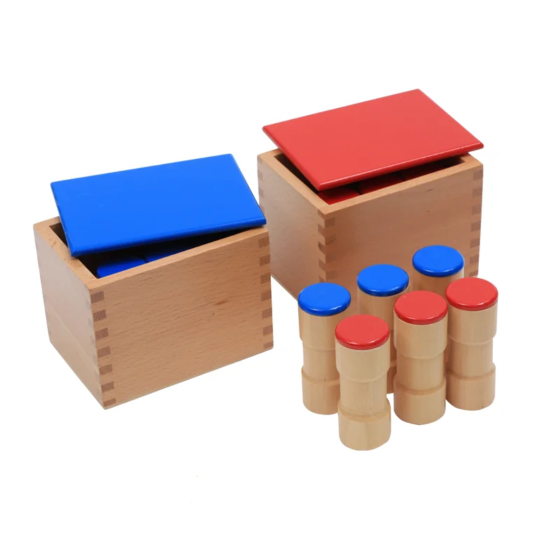 Montessori Sensory Toys Wood Sound Boxes w/ Container Educational Materials for Auditory Sense Early Development Learning Game