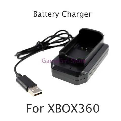 Xbox360 Xbox 360 무선 컨트롤러용 검정색 USB 핸들 배터리 충전기 충전 도킹 스테이션 1개