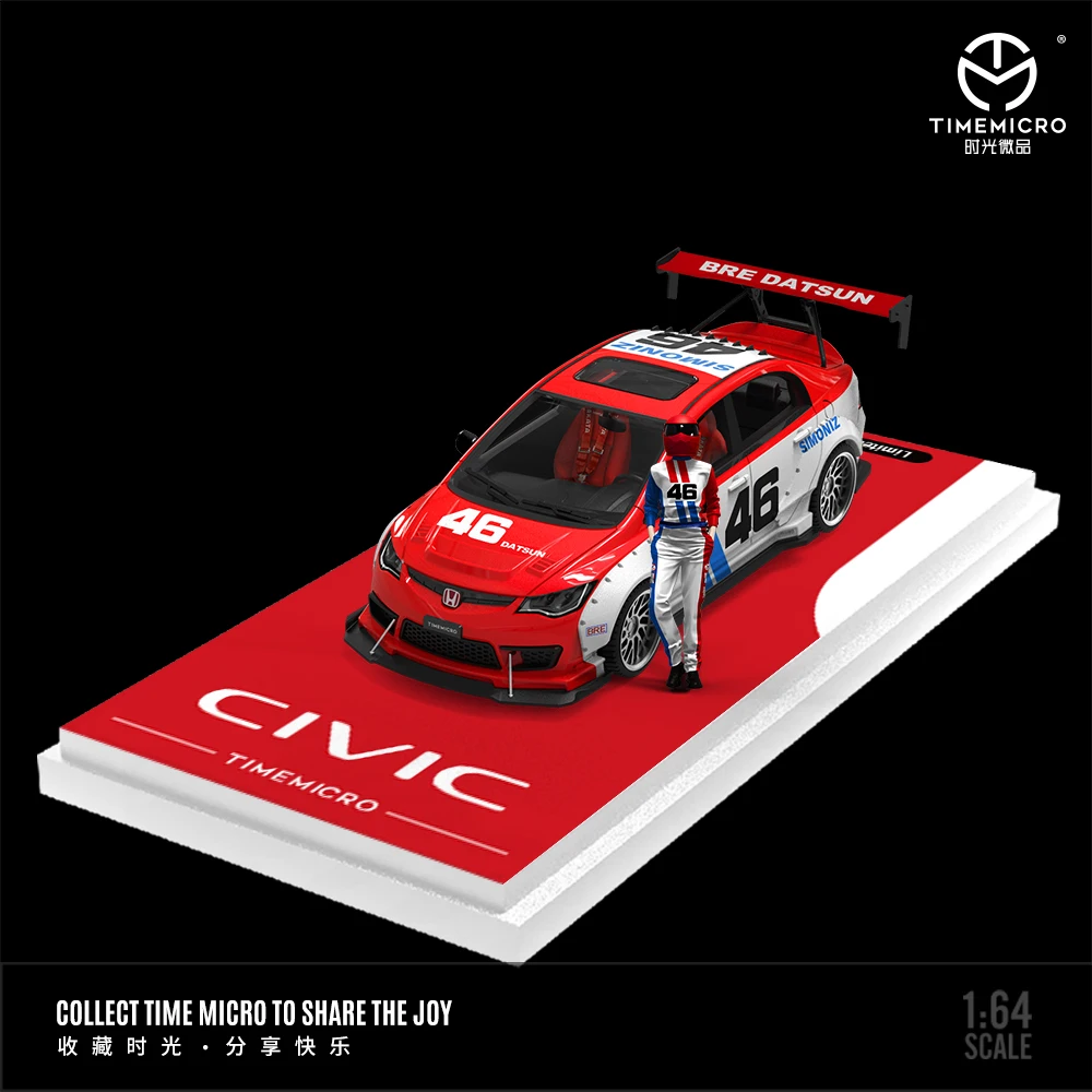 TimeMicro 1:64 Civic modified version Datsun 46 painted alloy car model