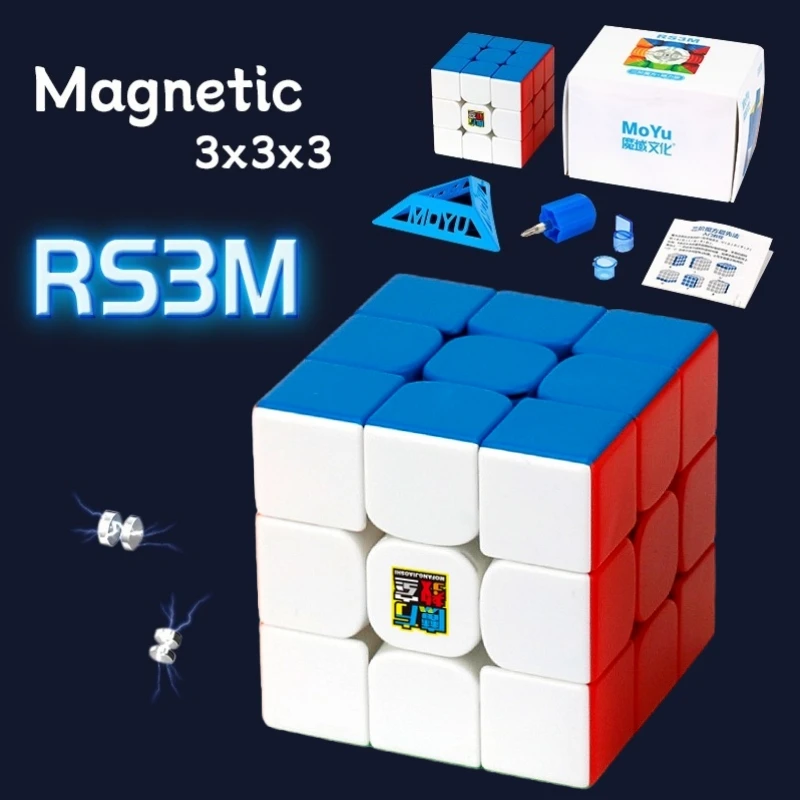 MOYU RS Magnetic Magic Cube Set RS2M RS3M RS Pyramid Speed  Cube 3x3x3 Professional Magnetic Speed Puzzle Children's Fidget Toys