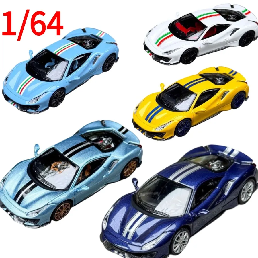 

Toc Diecast 1:64 Ferrari 488 Pista Car Model Ferrari Play Vehicles Collectible Model Cars Toys for Boys Gift