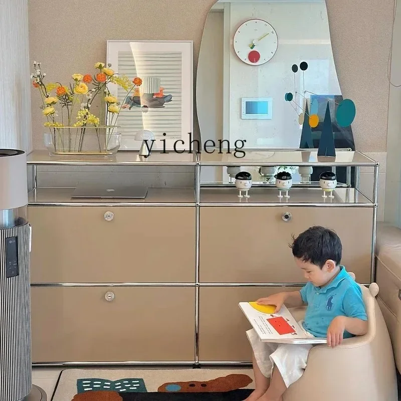 Stainless Steel Side Cabinet Module Combination Living Room Storage StorageL15