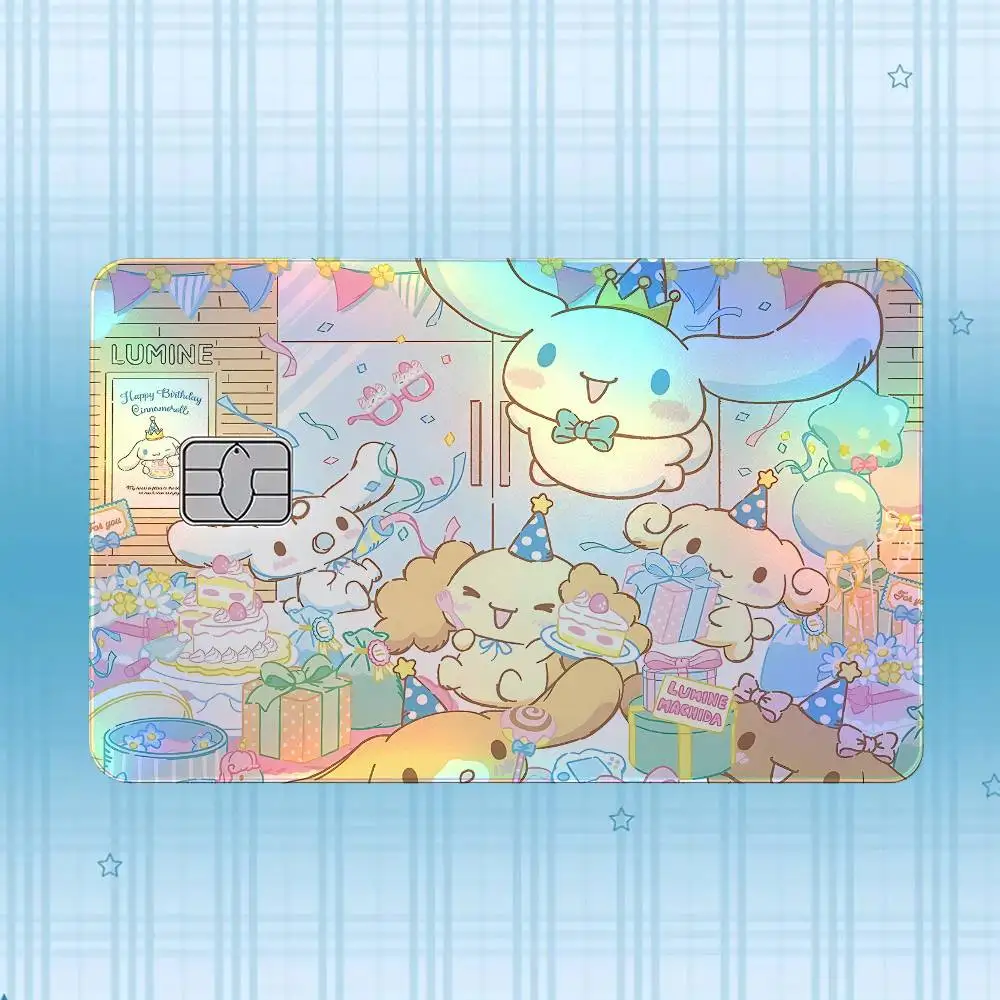 C-Cinnamoroll Laser-Holografischer Karten-Skin-Aufkleber für Kredit- und Debitkarten – 4 Stück/Set, wasserfester, kratzfester Schutz – Detail 20