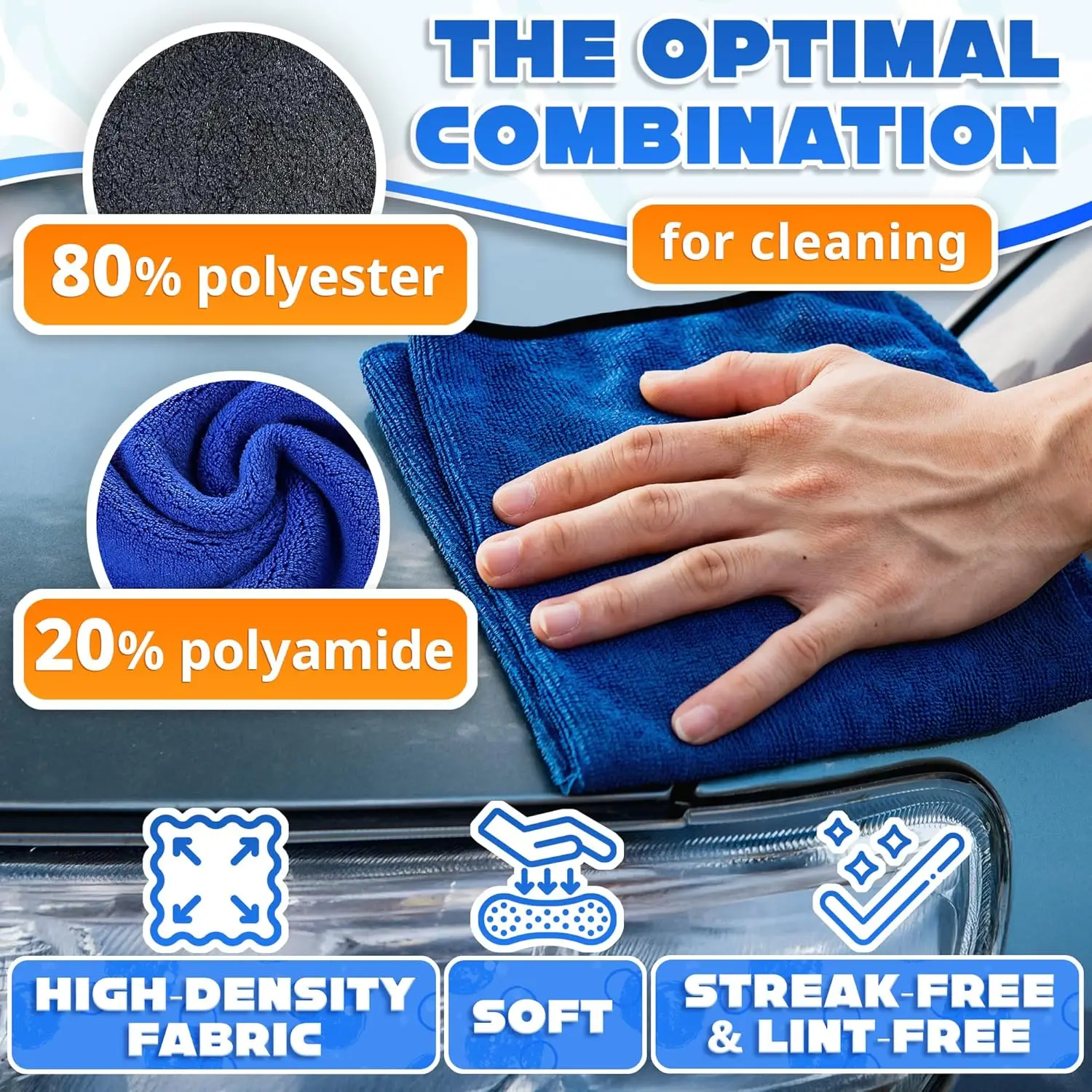 1/5pcs Microfiber Car Cleaning Rags Car Wash Drying Cloth Hemming Microfiber Towel Care Wash Cloth Car Detailing Accessories image 2