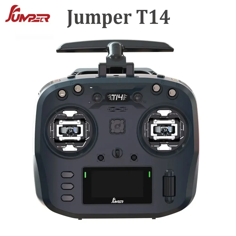 Jumper T14 2.4GHz/915MHz 1W ELRS VS-M CNC Hall Sensor gimbal 2.42 "layar OLED EdgeTX Radio Controller untuk Drone balap RC FPV