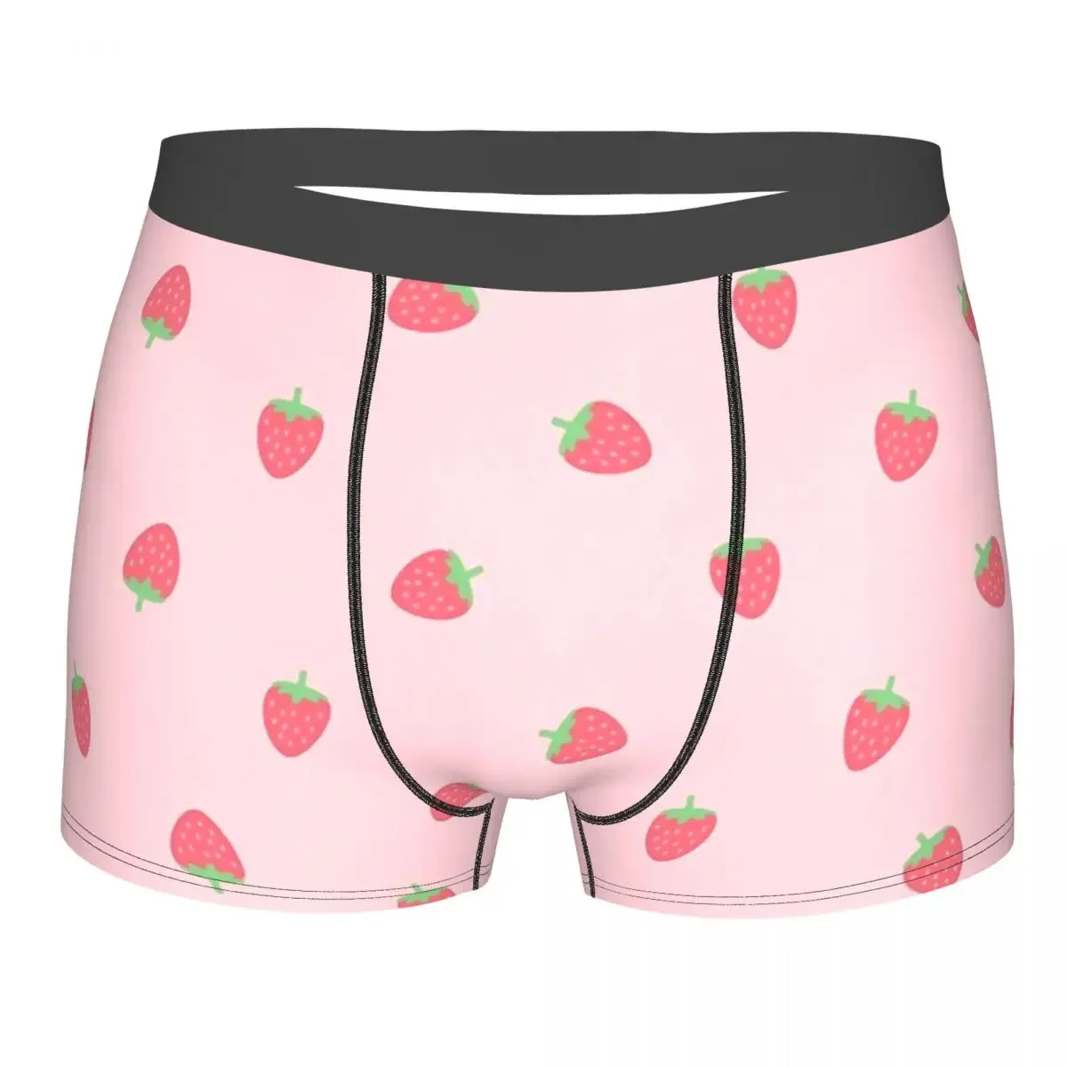 Strawberries Kawaii Cute Pastel Pink Cottagecore Rural Aesthetic Underpants Cotton Panties Men's Underwear Shorts Boxer Briefs