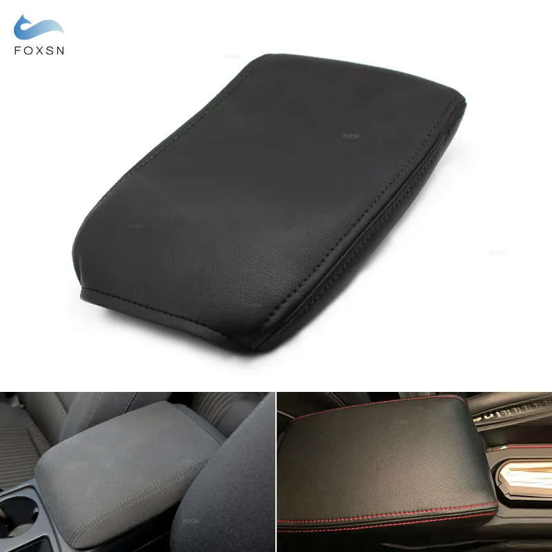 For Audi A4 2009 2010 2011 2012 2013 2014 2015 2016 Center Control Armrest Cover Black Micro Leather Interior Accessories Trim