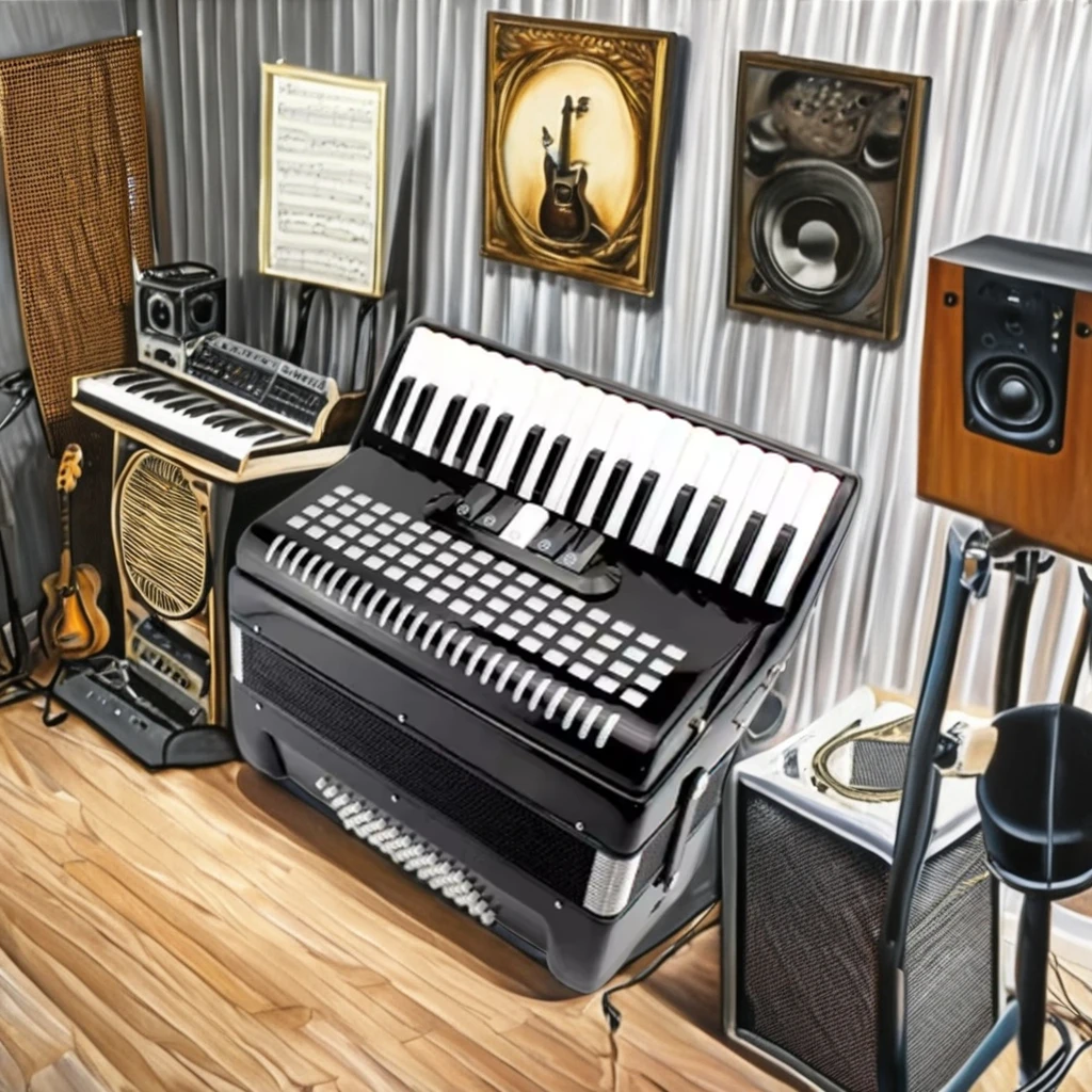 Professional 120 Bass 3 Chorus Keyboard Accordion with Straps Diatonic Style