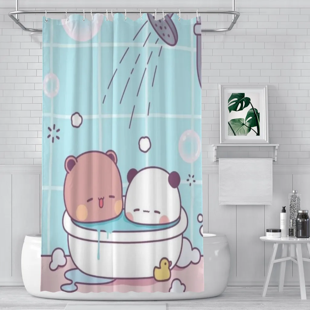 

Shower curtain Bathroom Cute Bear Pnada Bubu Dudu decor Modern household items Bathroom curtain Graduation gift Festival gift