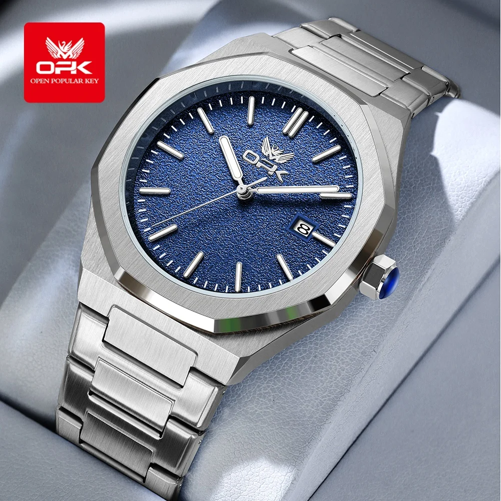 OPK 6046 Mens Watch Quartz Watch Waterproof Luminous Stainless Steel Automatic Date Watch For Man With Box Gifts Original