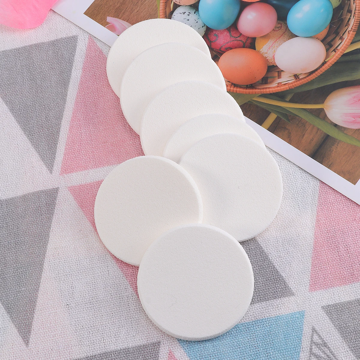 5pcs Latex Puff Round Soft Makeup Sponge For Foundation Loose Powder Gentle On Skin Tool For Salon Travel Home Use
