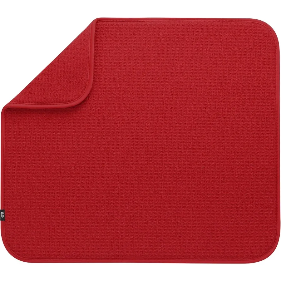 

ST INC. Dish Drying Mat 16 x 18 Absorbent Microfiber Kitchen Counter Mat Dish Drying Pad for Dishes Utensils Pots and Pans Larg