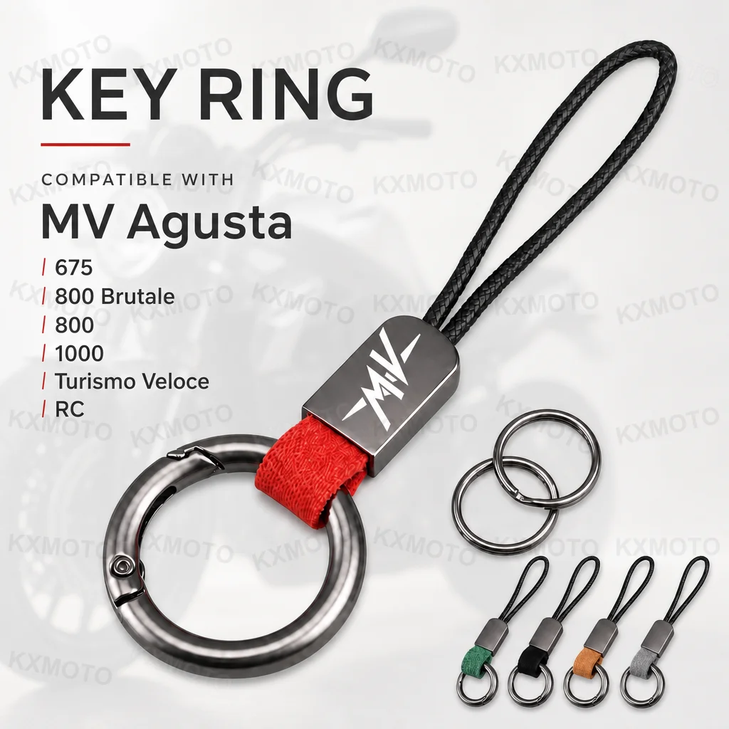 For MV Agusta 675 800 Brutale 800 1000 Turismo Veloce RC Universal Key Holder Microfiber Keychain Cowhide Wax Rope motorcycle