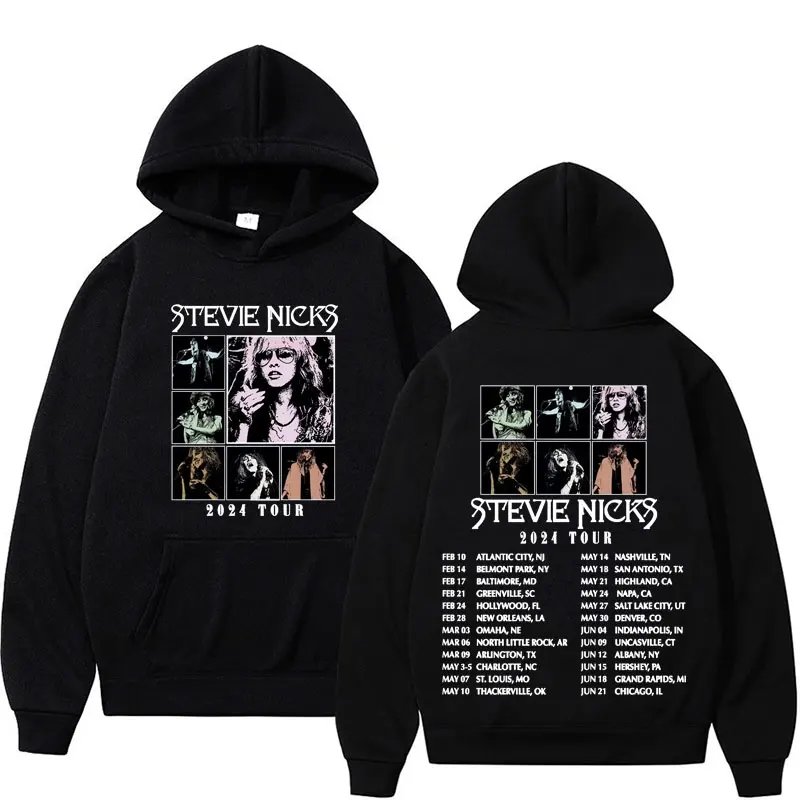 90s Vintage Stevie Nicks Live in Concert 2024 Tour Graphic Pullover Hoodies Men Women Casual Fashion Aesthetic Sweatshirt Hoodie