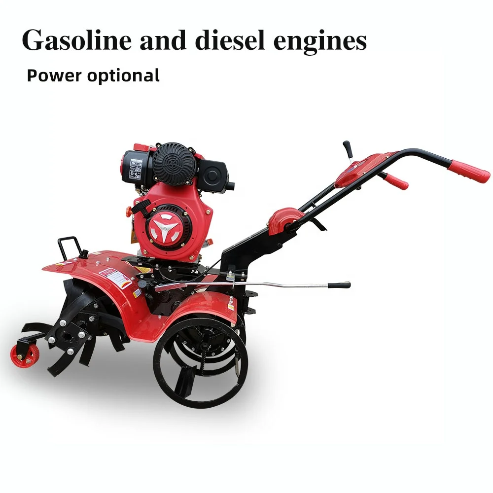Tingxiang Landmaschinen Mini-Diesel mit zwei Rädern oder Allradantrieb, manueller Handtraktor, Power Tiller Cultivator