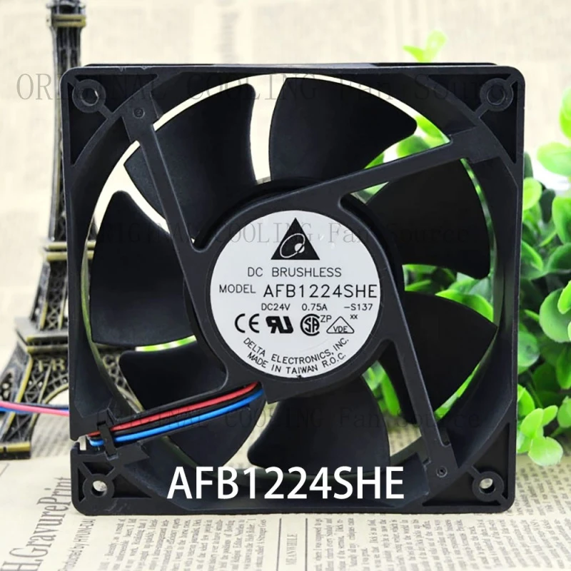 

B+ Radiator FOR Delta AFB1224SHE DC 24V 0.75A 120*120*38MM 2-Wire Chassis Cooling Fan