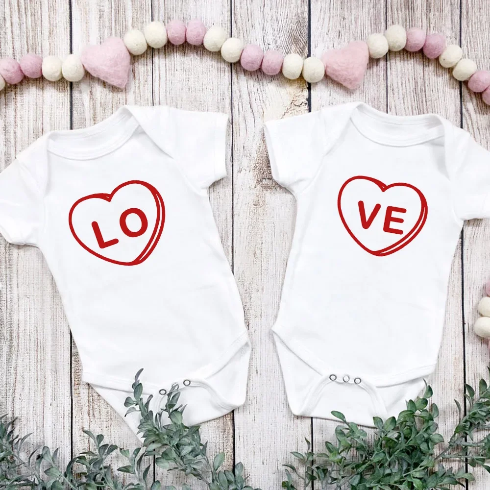 LOVE Valentine Twin s Twin Valentine Bodysuits LOVE Matching s Baby Bodysuits Holiday Gifts Cute Jumpsuit