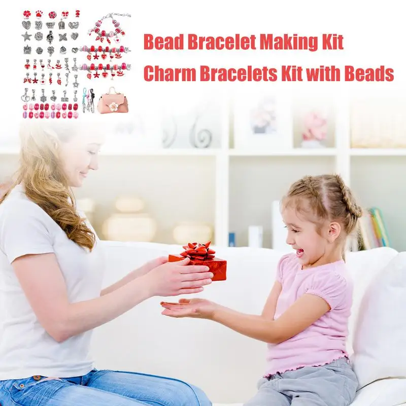 Girls Bracelet Making Kit Handmade Bracelet String Maker Kit Bead Bracelet Kit Fashionable Kids Beading Craft Kit Charm Bracelet