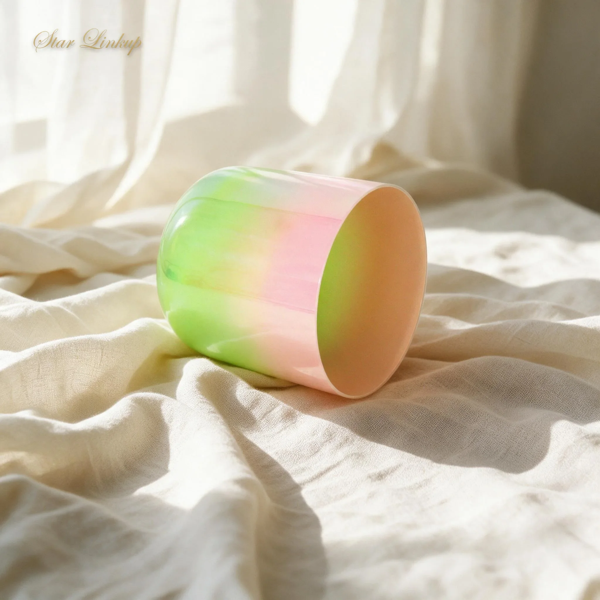 Golden Sunset Clear Quartz Crystal Singing Bowl 432HZ 440HZ with Cosmic Light Meditation Sound Healing Mallet Included