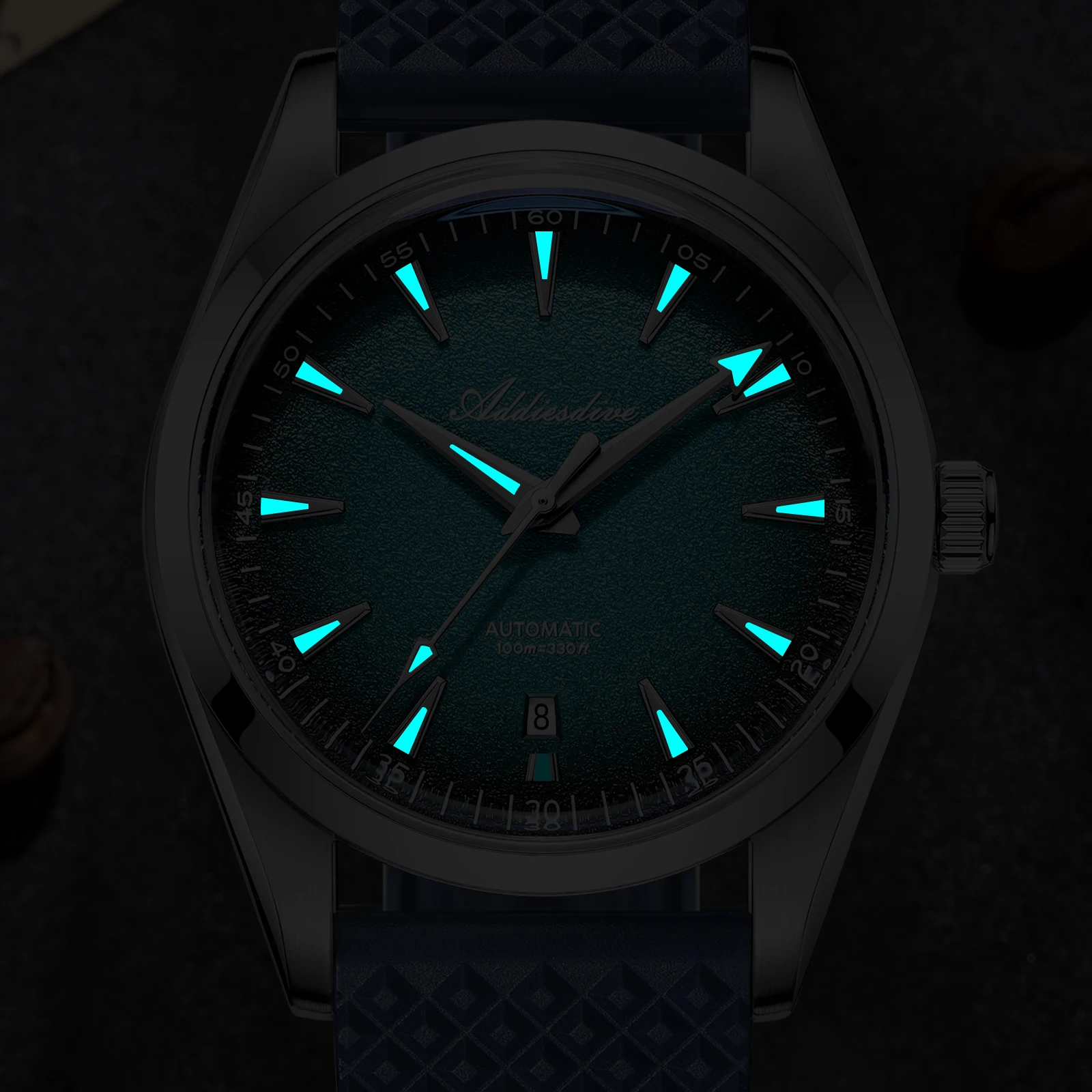 Addiesdive اليابان 8215 ساعة رجالي فقاعة مرآة فستان زجاجي ساعة ميكانيكية أوتوماتيكية سوبر مضيئة فاخرة ساعات جديدة للرجال